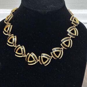 Vintage enamel Elegant Gold Necklace